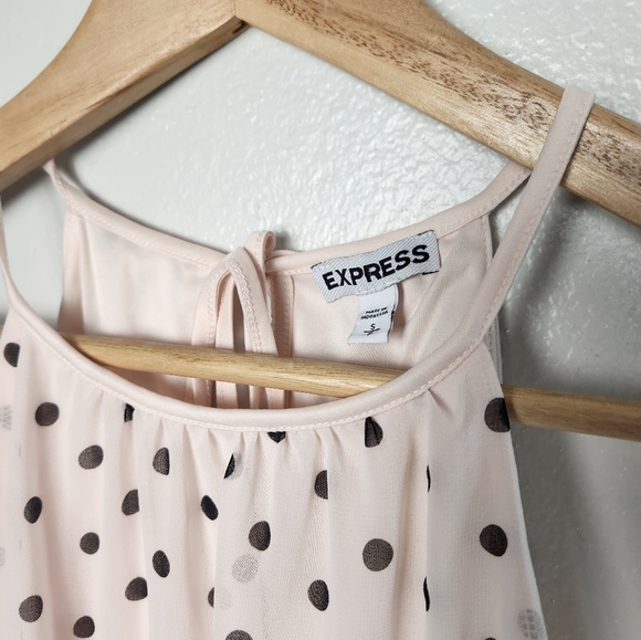 Express Pink Polka Dots Blouse - Picture 5 of 5